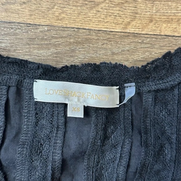 LOVESHACKFANCY GWEN MINI DRESS SIZE XS BLACK - Picture 10 of 12